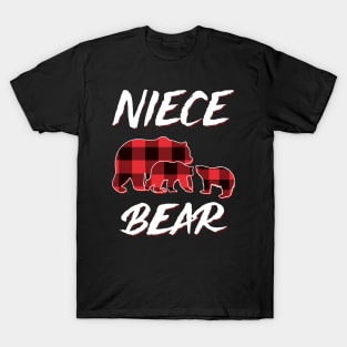 Niece Bear Red Plaid Christmas Pajama Matching Family Gift T-Shirt